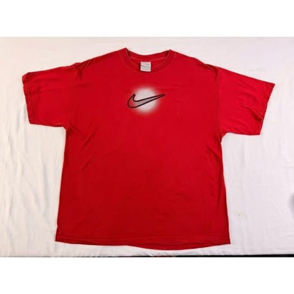 Vintage 90s Nike Big Center Swoosh Men Large Graphic Red T-Shirt-Size XL